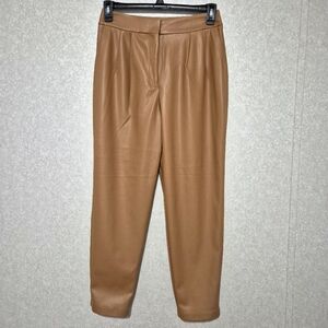 NWT Tan Faux Leather Pants..Ankle Super High Rise..SIZE:8R